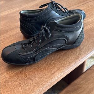 Men's Black Triumph Motorcycle Lace-Up Sneaker-Style Shoes